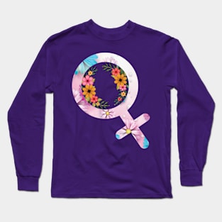 Flowery Feminist Long Sleeve T-Shirt